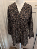 Primark 16 Brown And Beige Long Sleeve Blouse