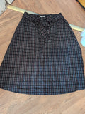 Tu 12 Dark Coloured Check Belted Knee Length Flare Skirt