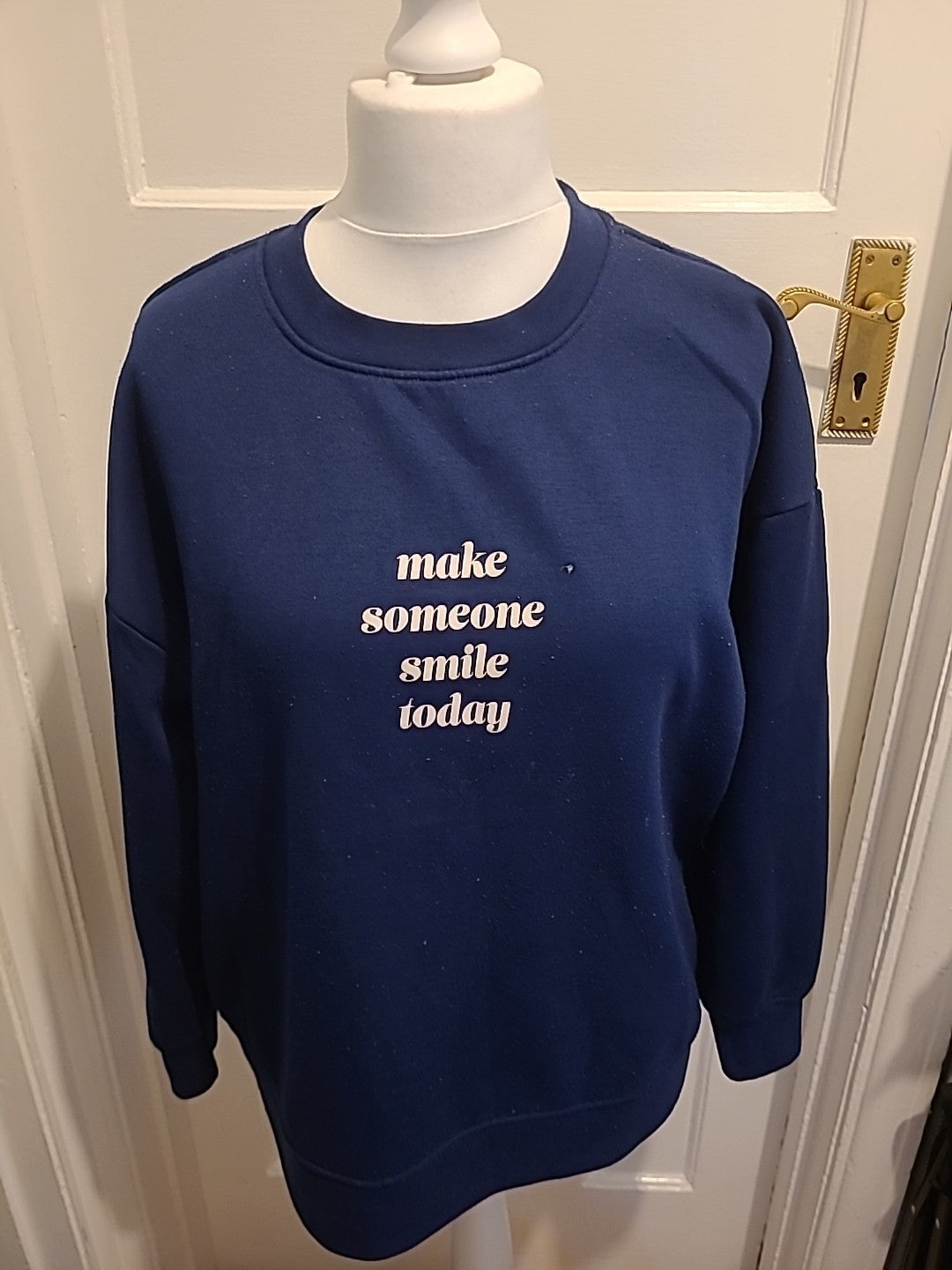 Ladies Primark Size 18-20 Navy Printed Pullover Jumper