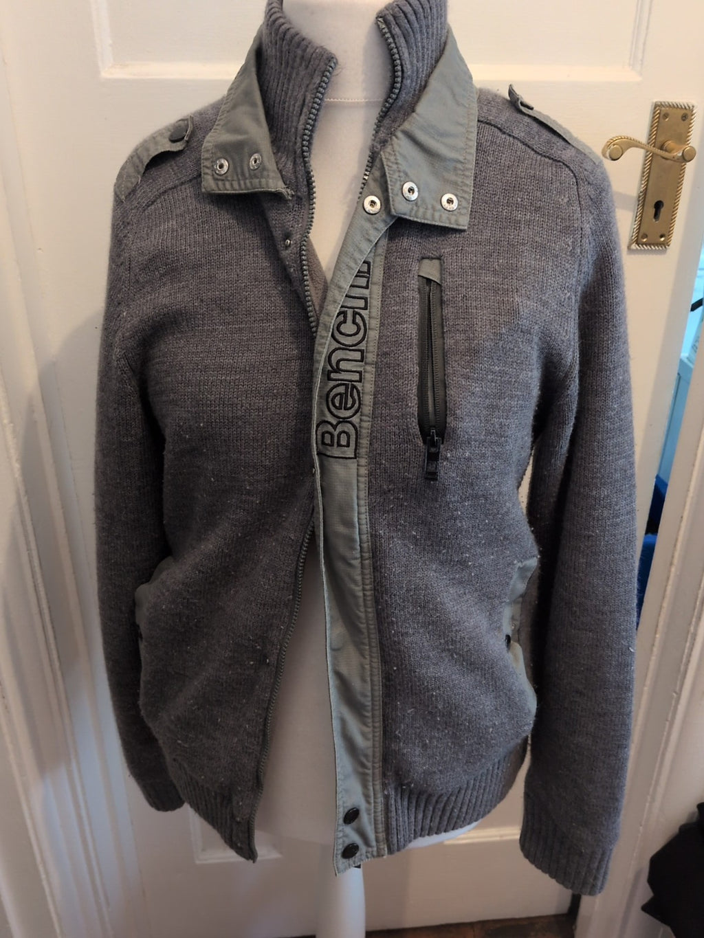 Bench Medium Grey Full Zip Jacket Bobbling