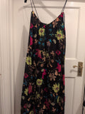 H&M Conscious 14 Black Floral Sleeveless Dress