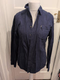 Farah Large Navy Long Sleeve Modern Fit Shirt