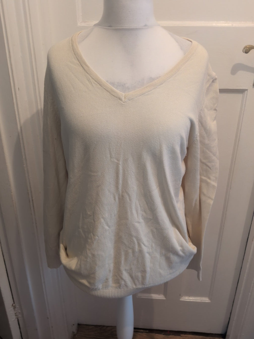 Bonprix Large Cream V Neck Pullover Jumper