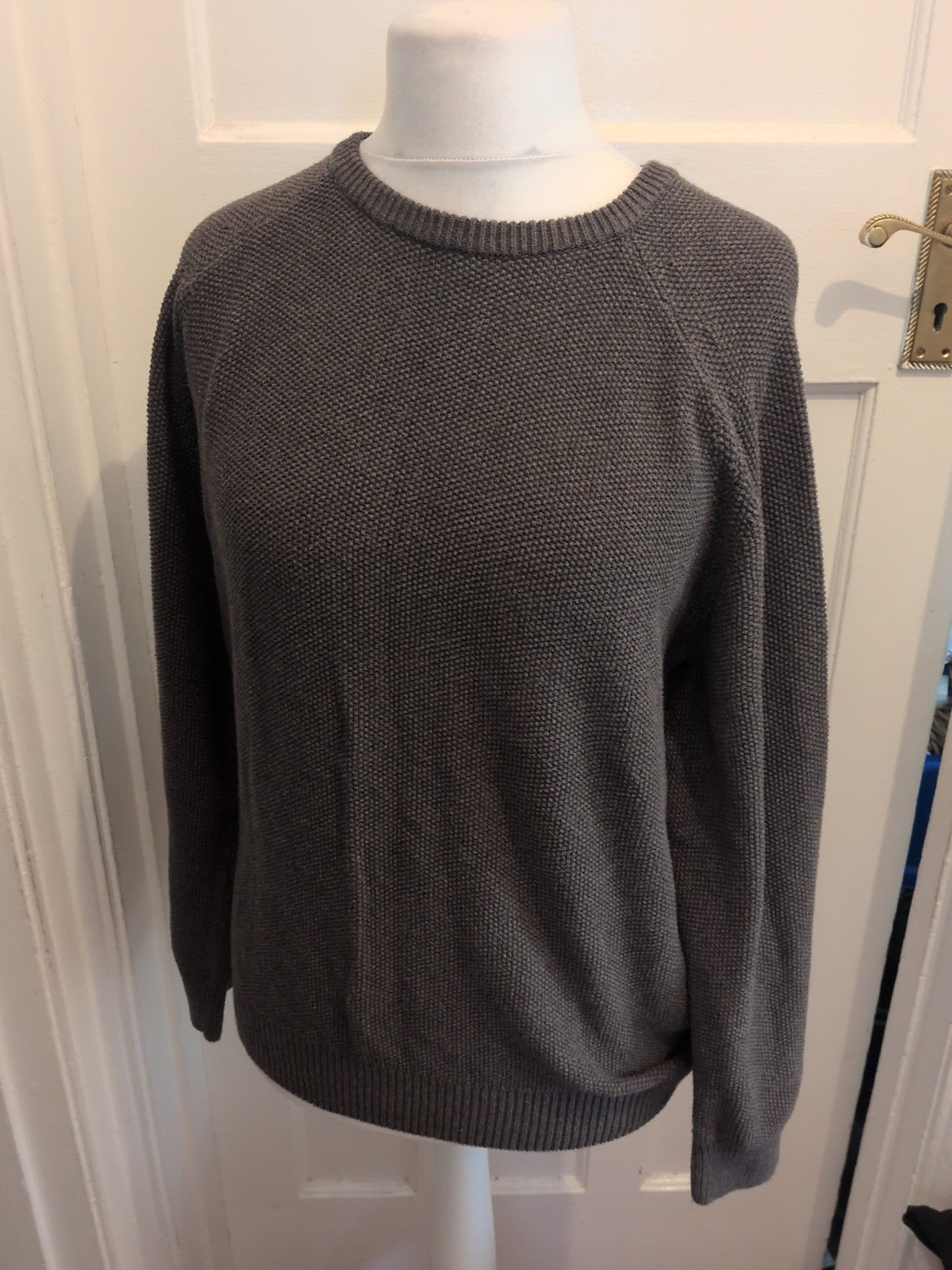 TU XL Pure Cotton Grey Textured Pullover Jumper