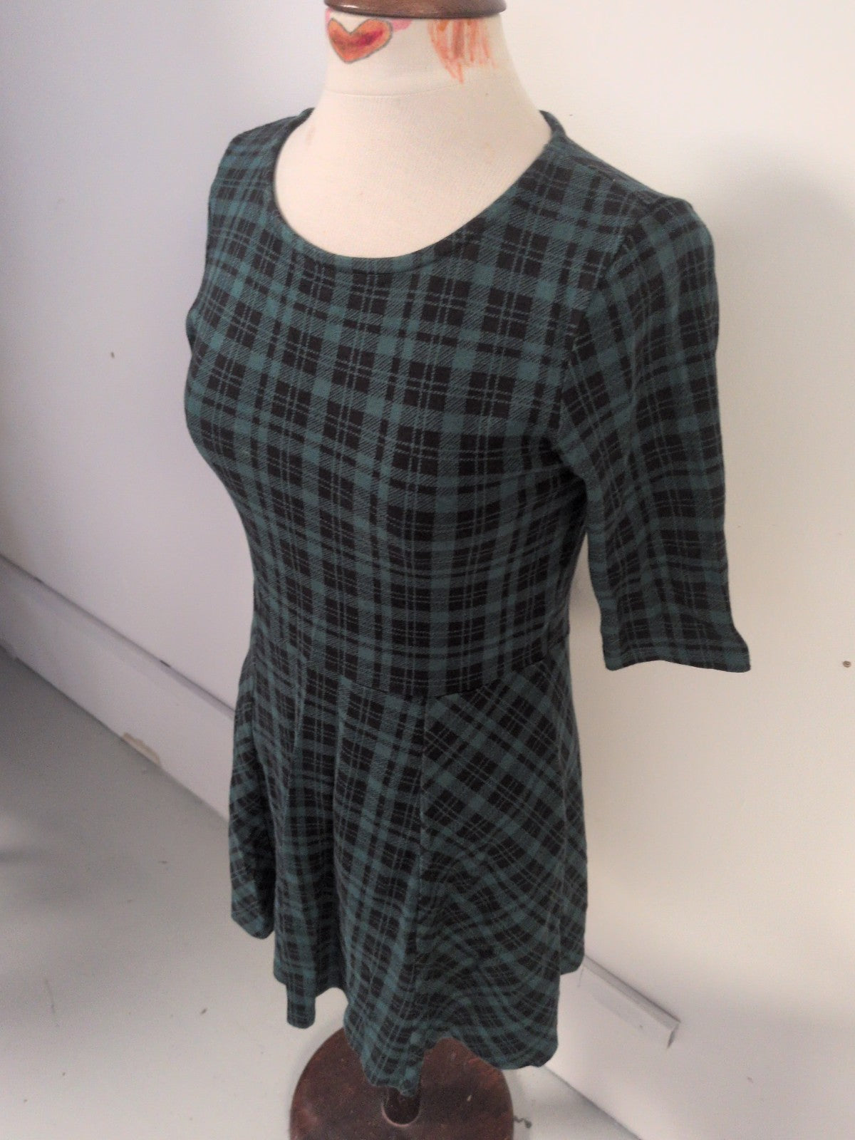 Jack Wills 12 Green And Black Check Dress