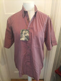 Brand New Mens Haggar Size M Purple Short Sleeved Shirt
