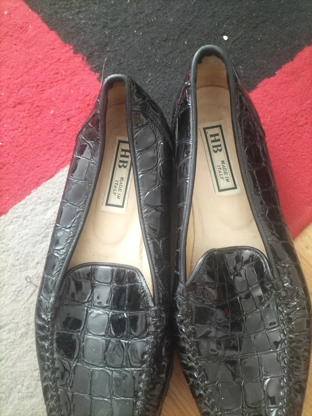 HB Euro 40 Black Pattern Close Toe Casual Shoes