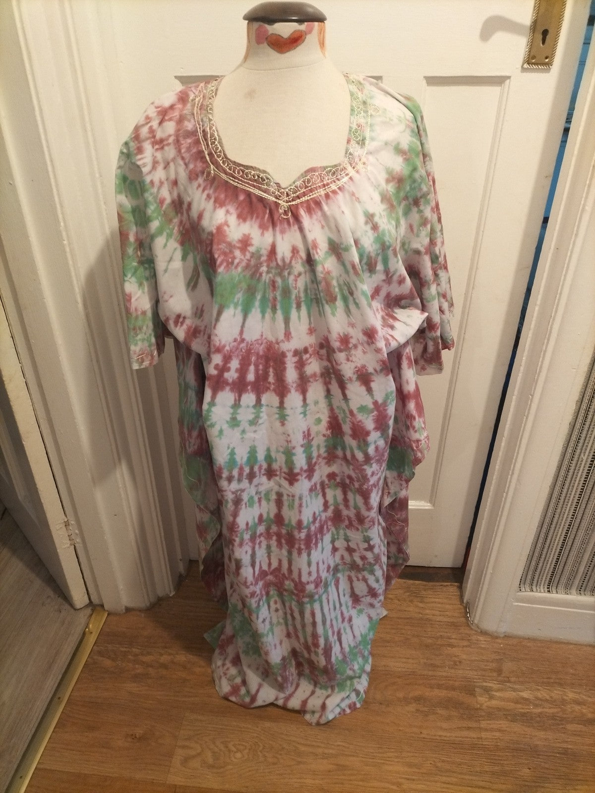 Ladies Vintage Size XL Long Length Multi Dress