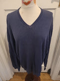 Mens 6th Sense Size 2XL Navy Long Sleeved V Neck Pullover Jumper