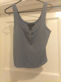 Ladies New Look Size 6 Blue Ribbed Sleeveless Tshirt
