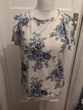 Oasis Large Purple Floral Short Sleeve Blouse