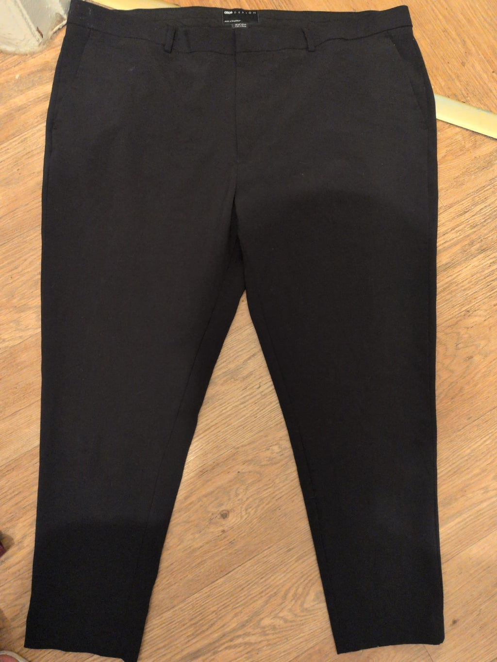 Mens ASOS 44W 30L Black Smart Trousers