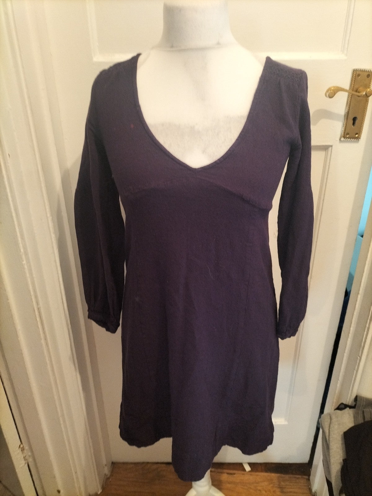 Ladies Noa Size M Dark Purple Long Sleeve Dress