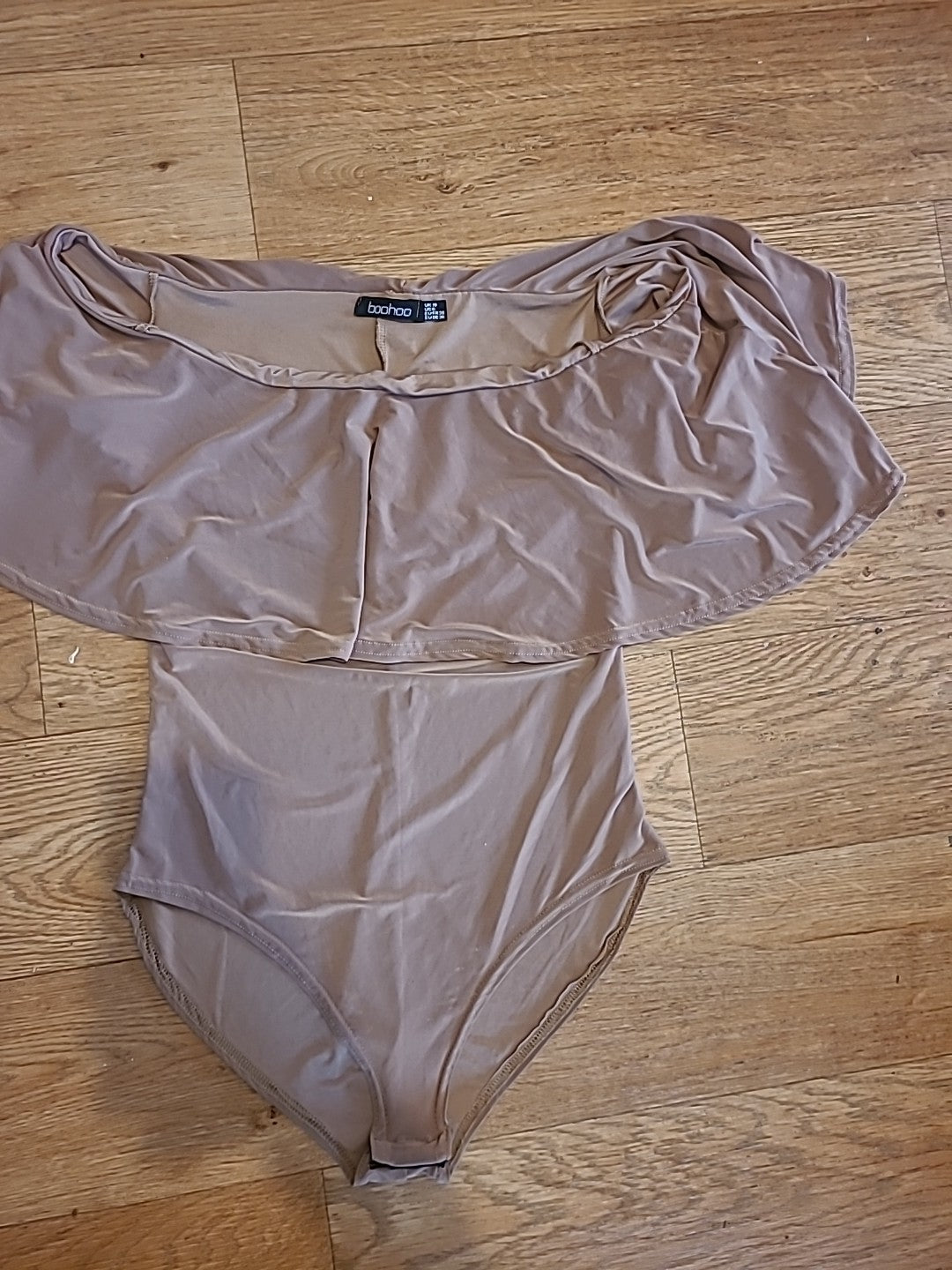 Ladies Boohoo Size 10 Brown Sleeveless Bodysuit