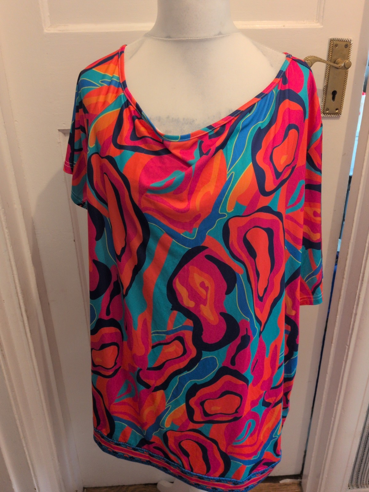 Shein Curve 3xl Multicoloured Short Sleeve T-shirt Blouse