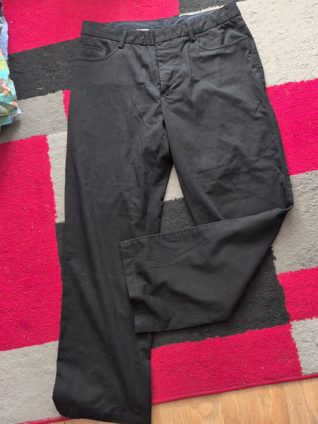 Peter Werth 34r Black Straight Leg Trousers