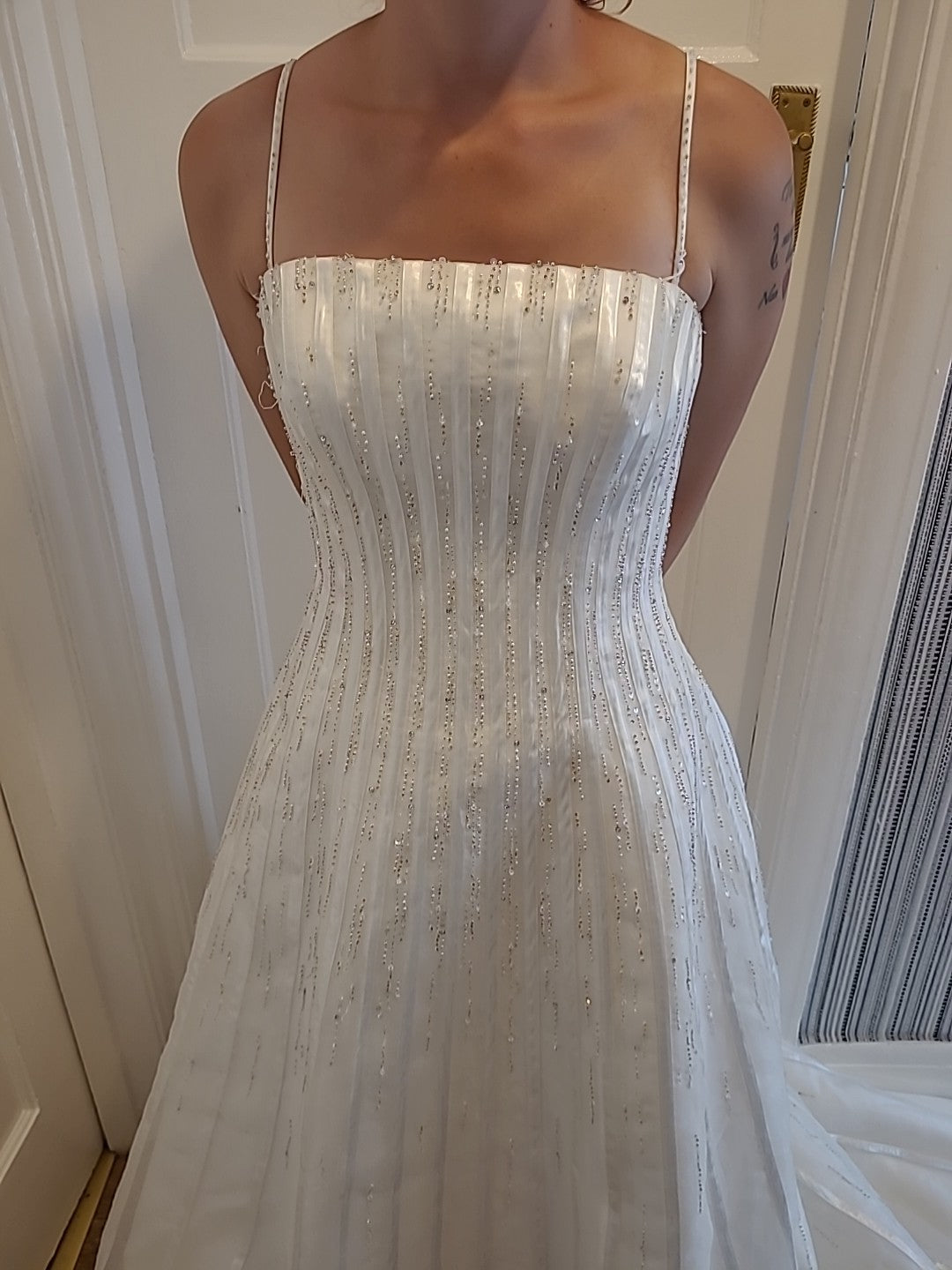 Ladies Wedding Gown Size 12 Benjamin Roberts Pale Ivory Beading/sequins