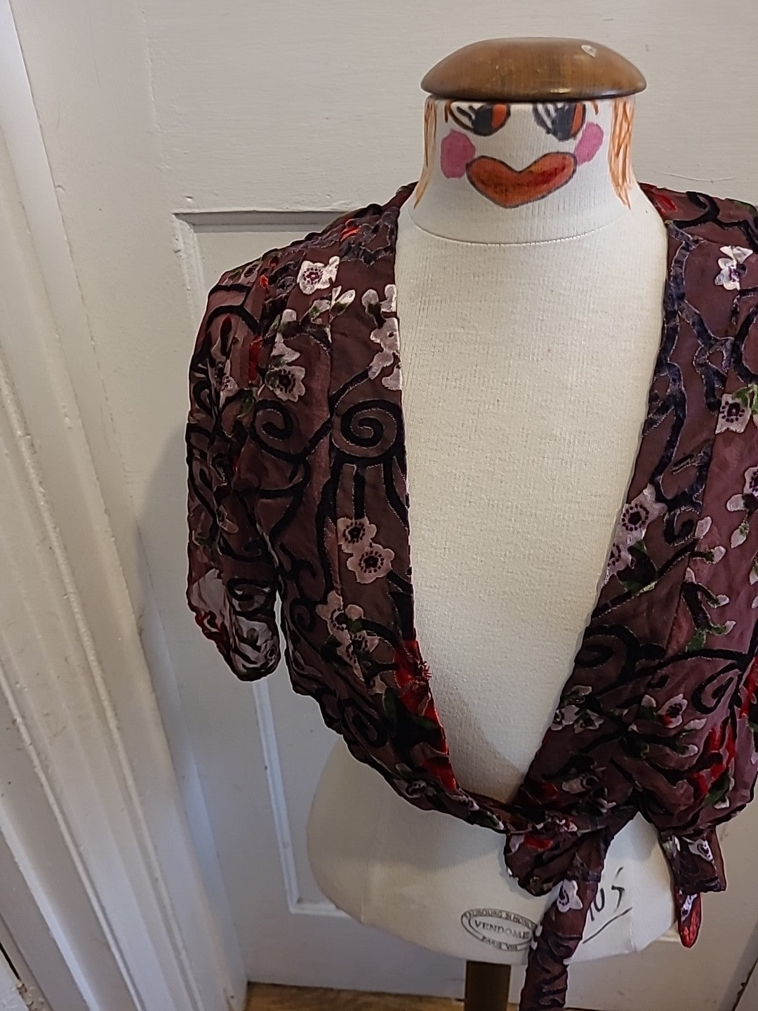 Ladies Honey Belle Size Small Purple Short Sleeved Cardigan
