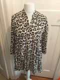 Unisono Large Leopard Print Wavey Long Sleeve Blouse