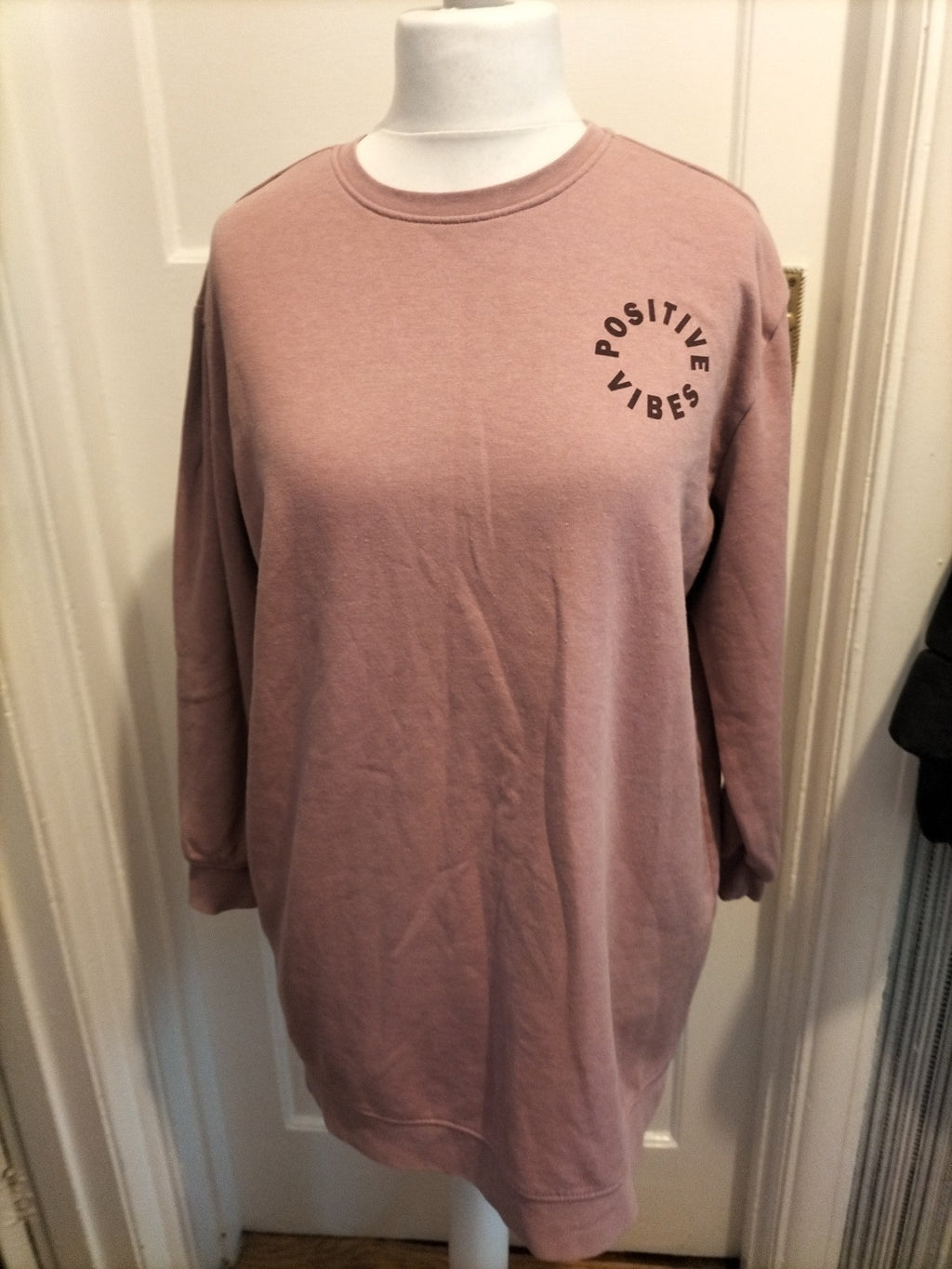 Ladies Esmara Size 12-14 Pink Blush Print Pullover Jumper