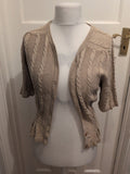 Viyella Small Coffee Short Sleeve Knit Cardigan