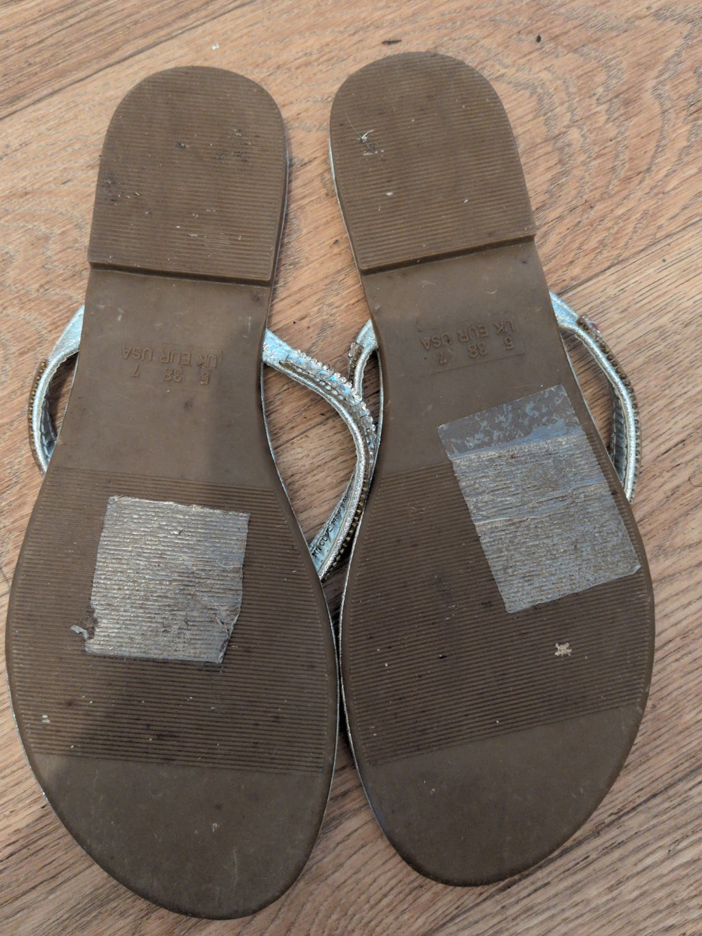 Primark UK 5 Silver Sandals Flip Flop