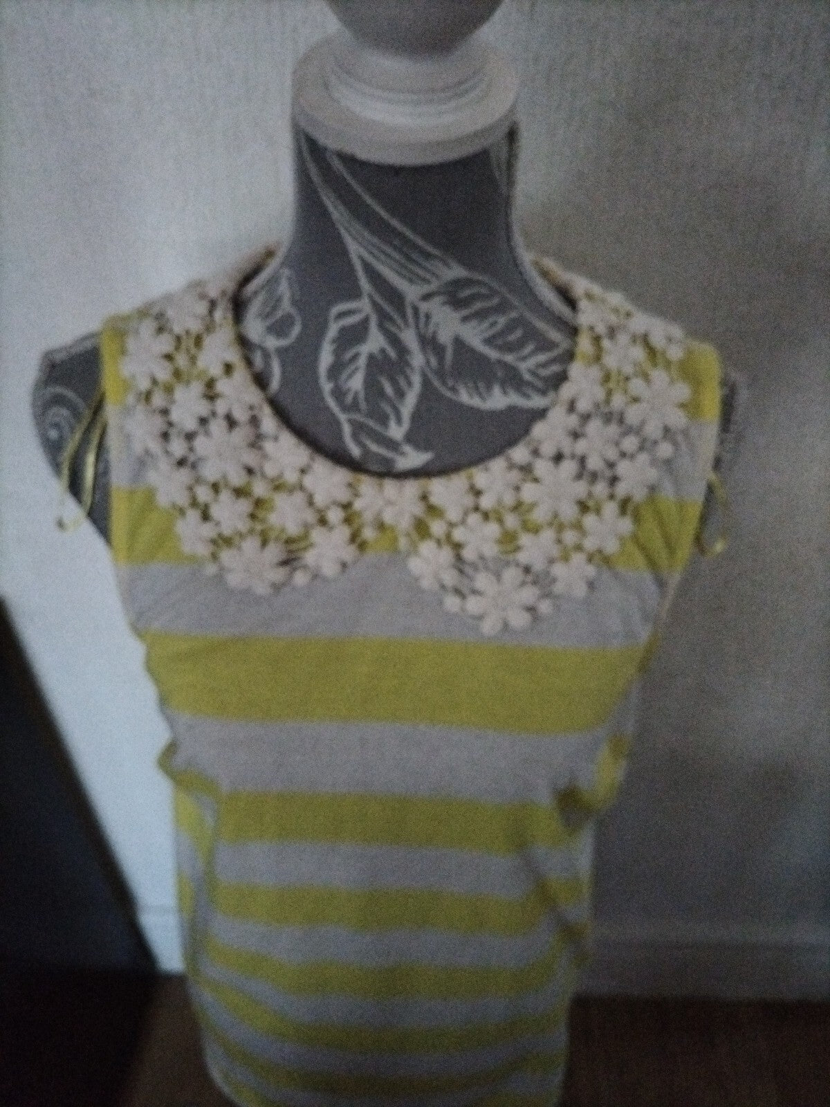 Ladies George Size 14 Yellow/White Striped Blouse