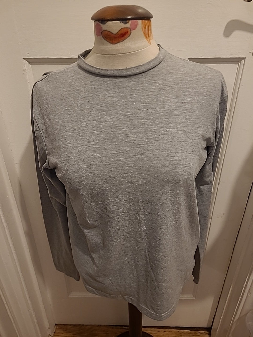 Ladies Boohoo Size 8 Grey Long Sleeved Tshirt