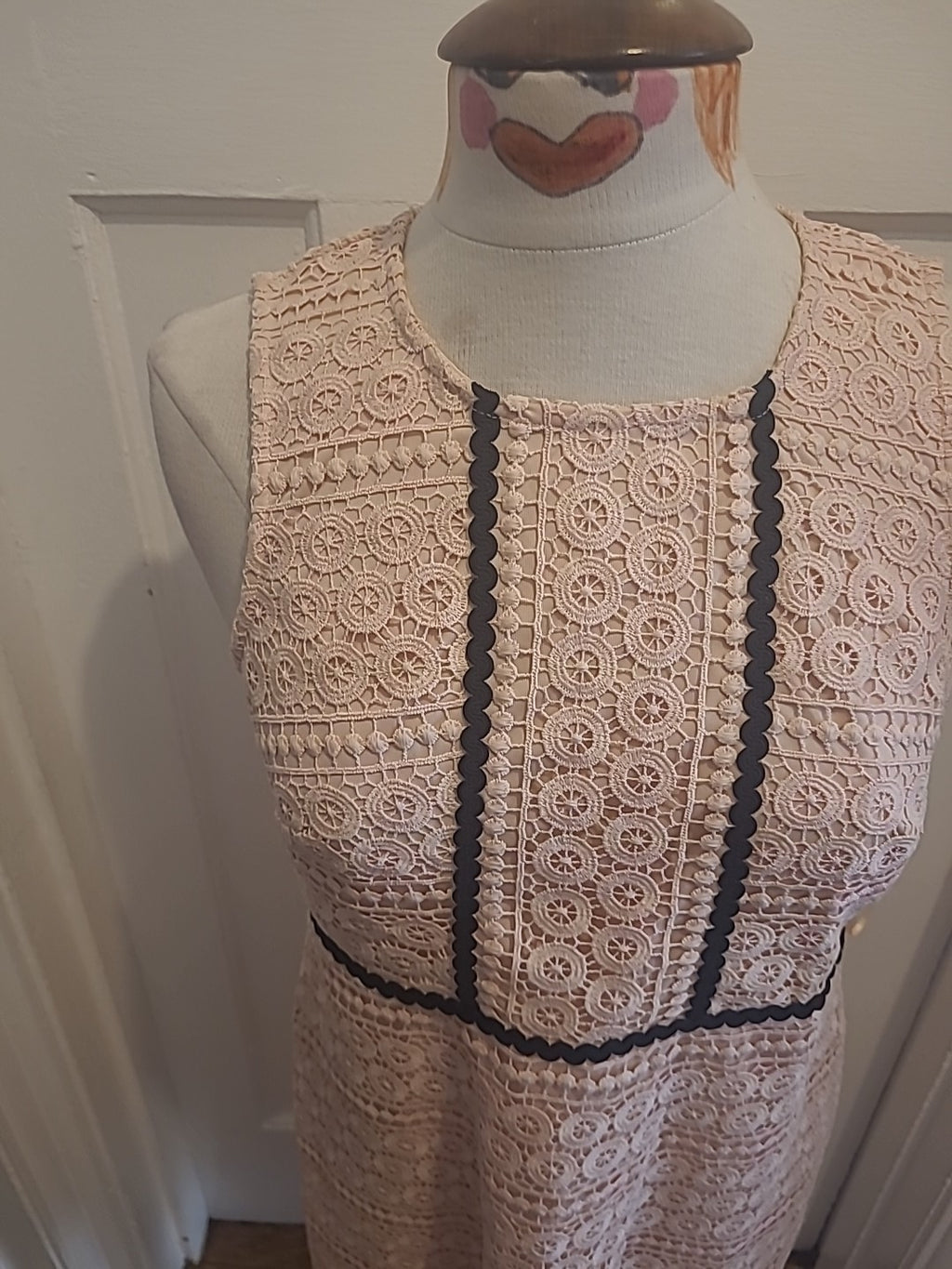 Ladies F&F Size 10 Baby Pink Lined Sleeveless Dress