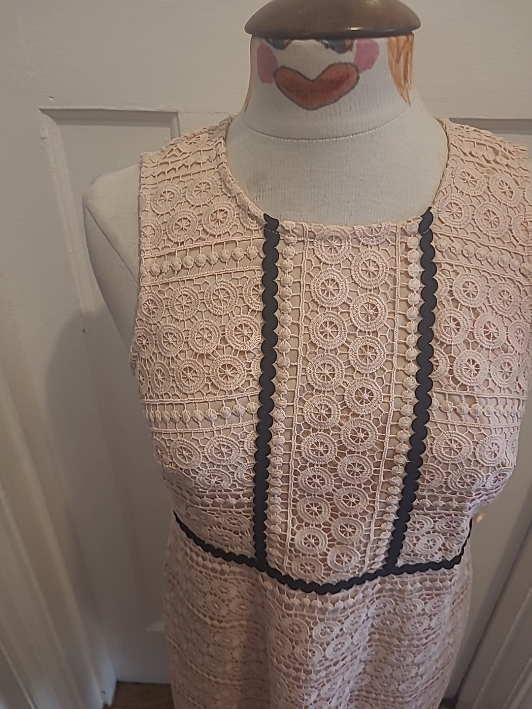 Ladies F&F Size 10 Baby Pink Lined Sleeveless Dress