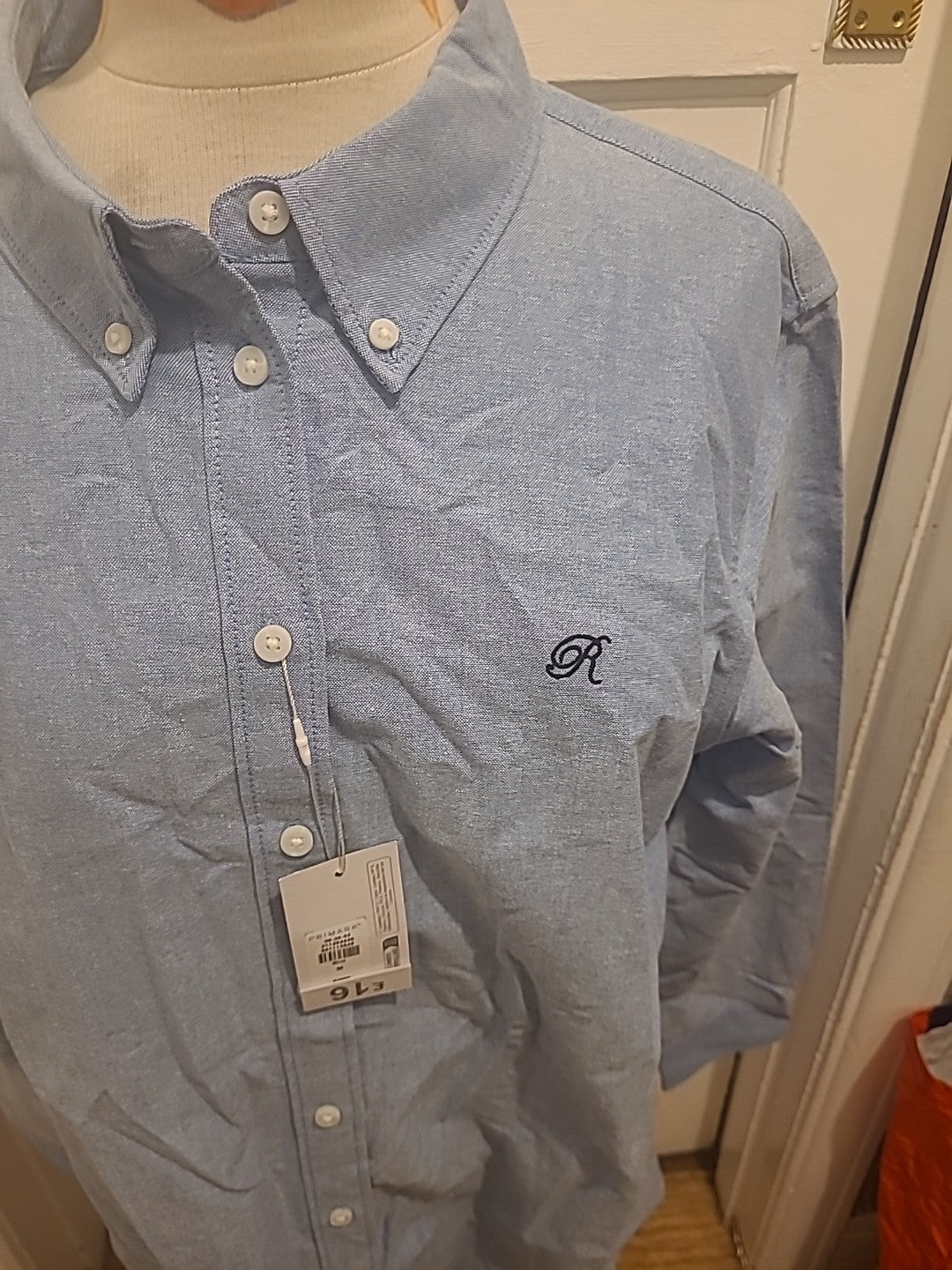 Brand New Mens Primark Size Medium Denim Long Sleeved Shirt Rrp £16