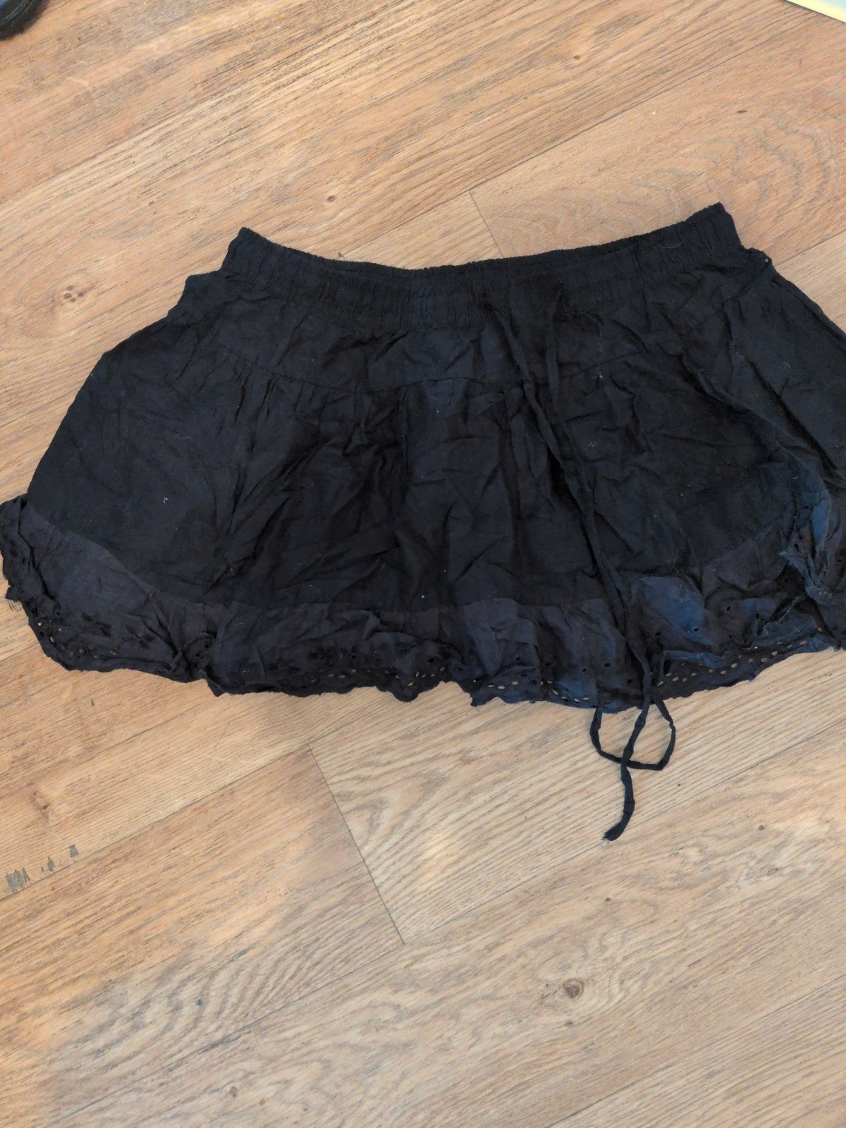 Primark Beach 8-10 Black Elasticated Skirt