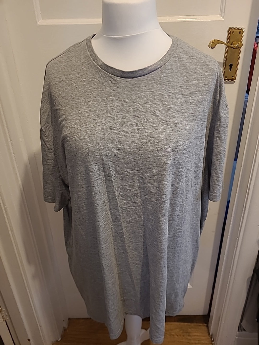 Mens George Size 4XL Grey Plain Short Sleeved Tshirt