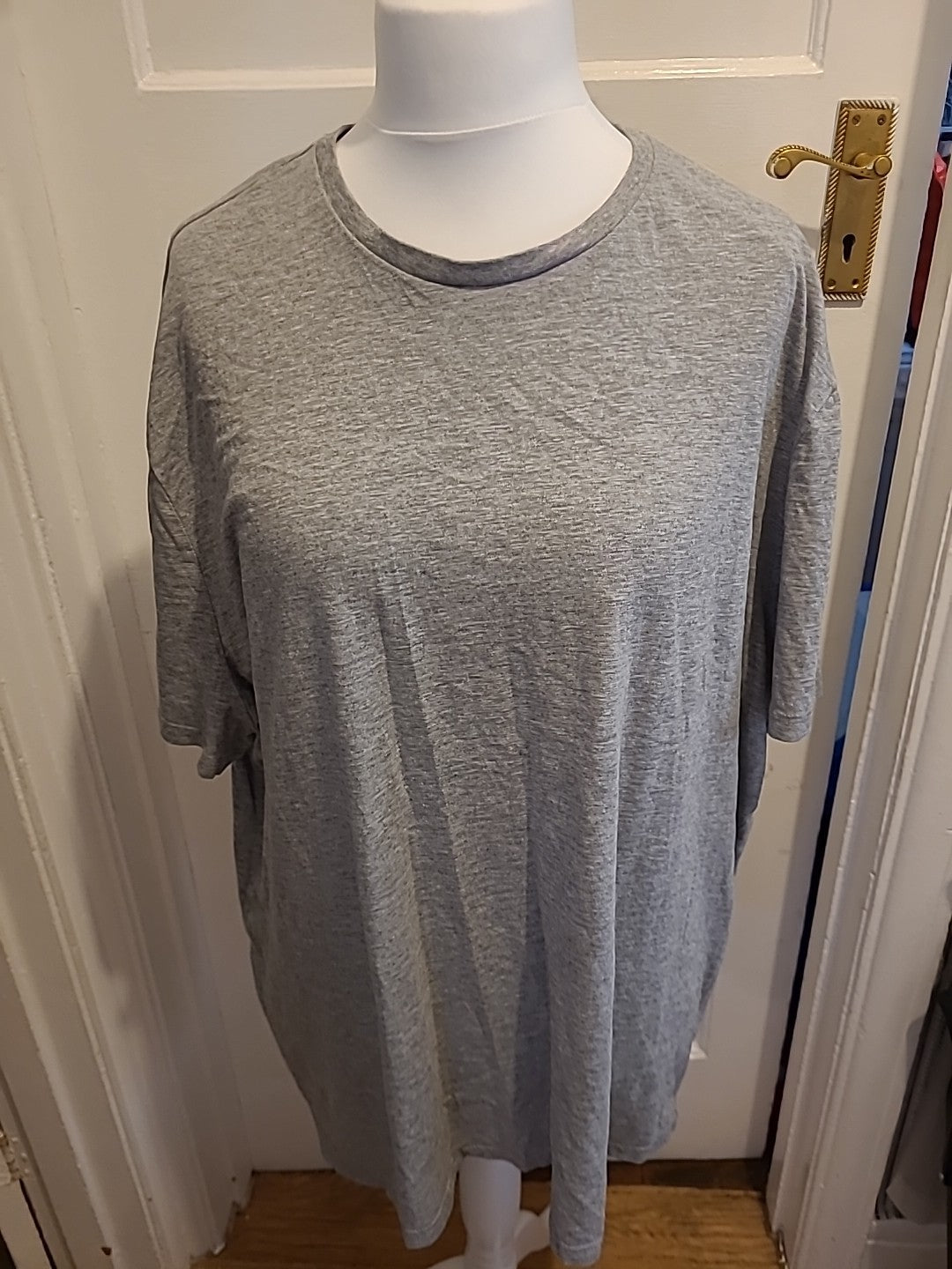 Mens George Size 4XL Grey Plain Short Sleeved Tshirt