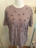 North Coast Large Tailored Fit Purple And Black Palm Tree T-shirt