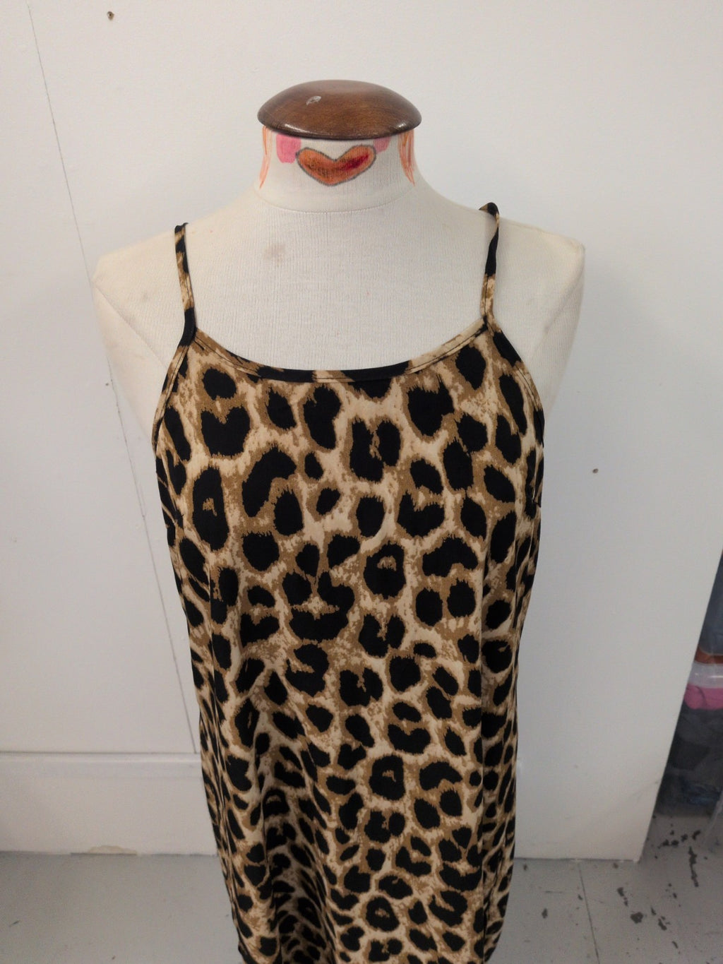 Shein Large Animal Print Sleeveless Split Hem Dress