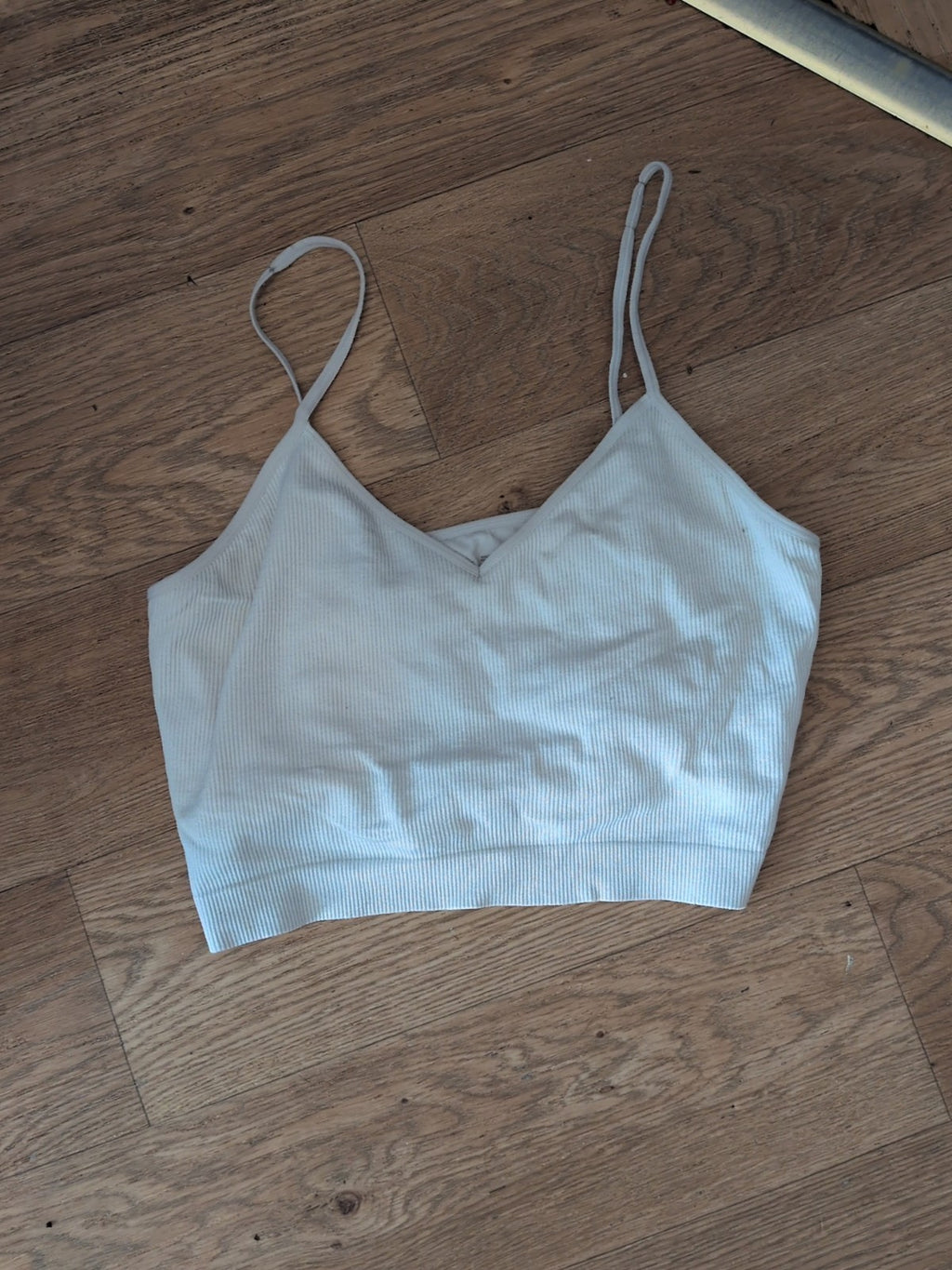 Primark 14-16 White Ribbed Padded Sport Bra