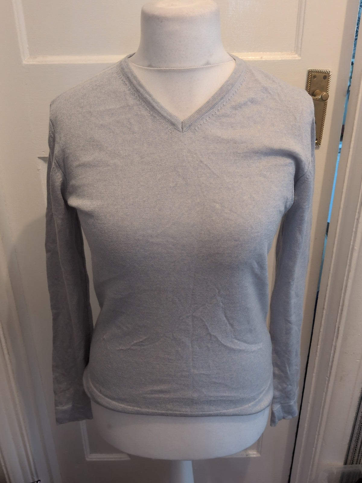 Mens French Connection Size Small Blue V Neck Jumper