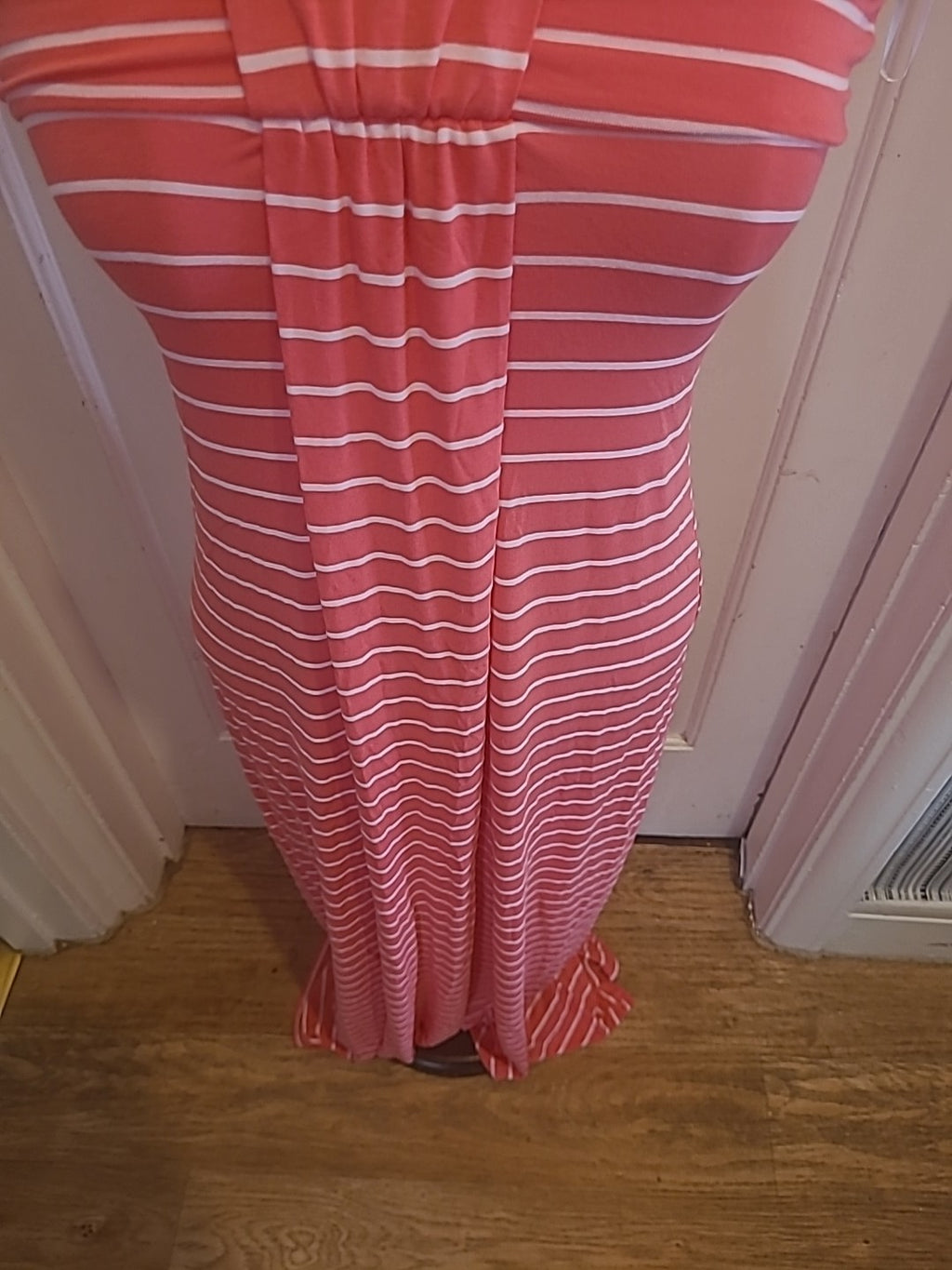 Ladies Miso Size 10 Pink And White Stripe Boobtube Dress