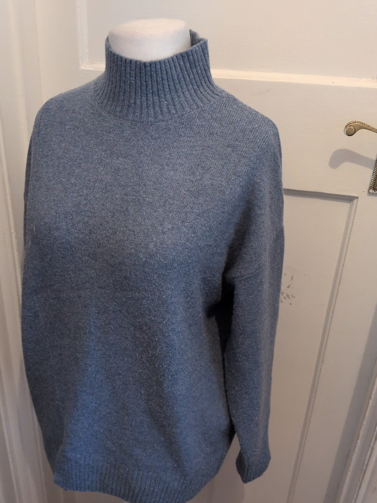 George Medium Blue High Neck Pullover Jumper