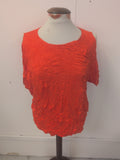 Ladies New Look Size 10 Bright Orange Open Shoulder Shirt Sleeve T-shirt