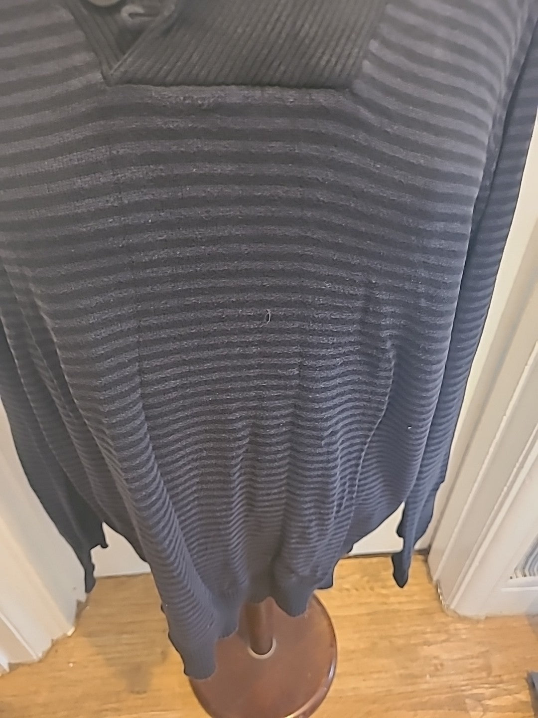 Mens Tu Size Large Navy Black Striped Long Sleeved Pullover Jumper