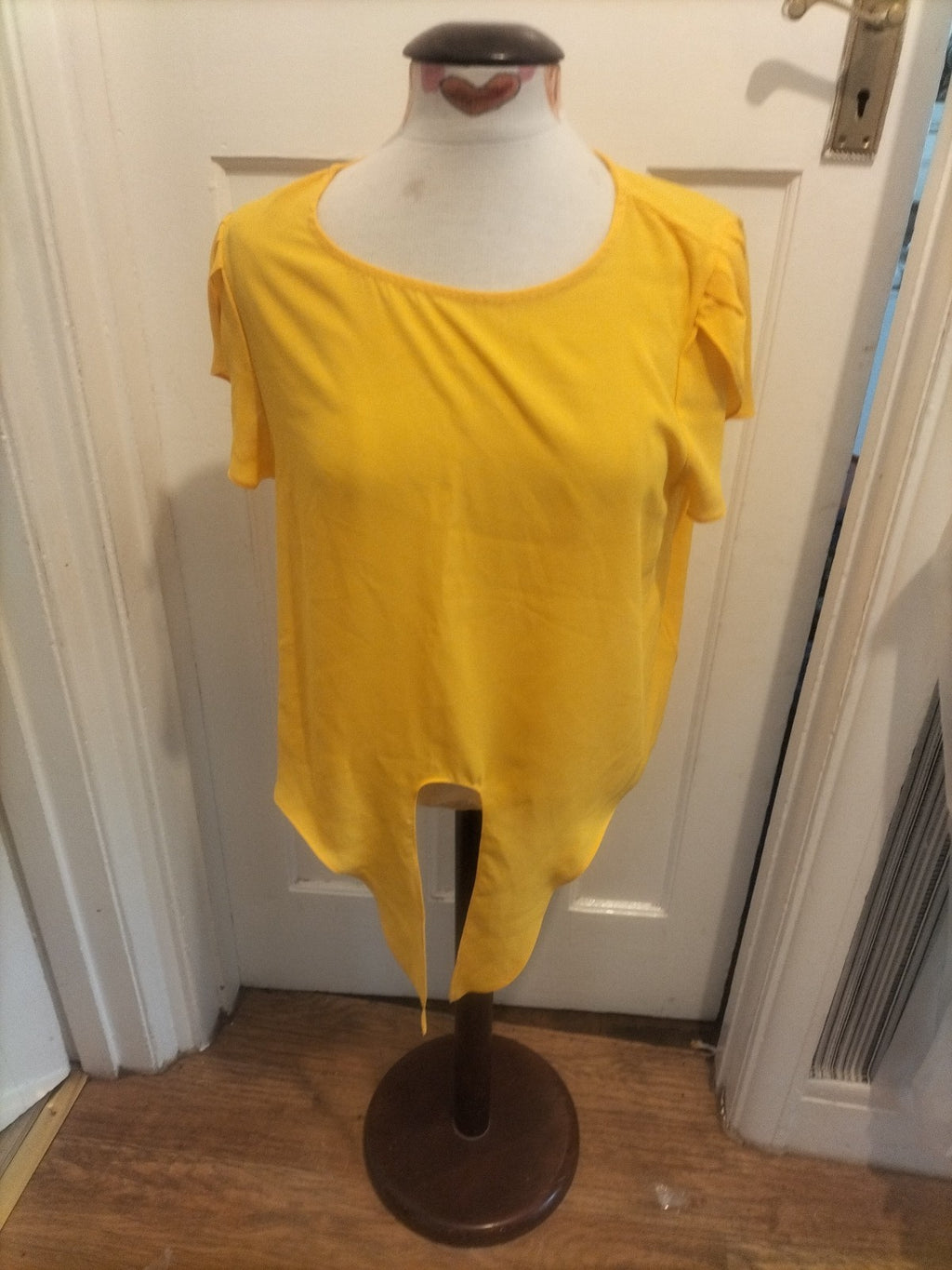 Ladies Shein Size Large Yellow Shirt Sleeve Blouse