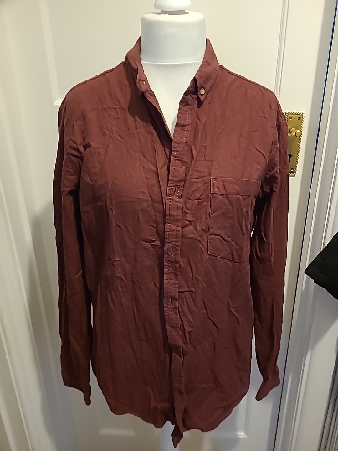 Mens Primark Size XL Deep Purple Long Sleeved Shirt