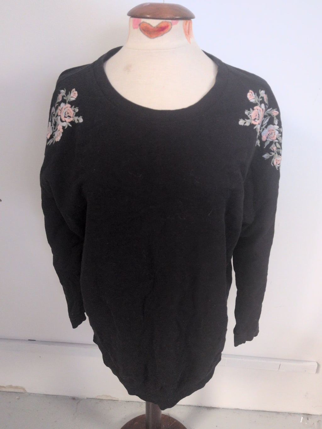 George 18 Floral Jumper Black Pullover