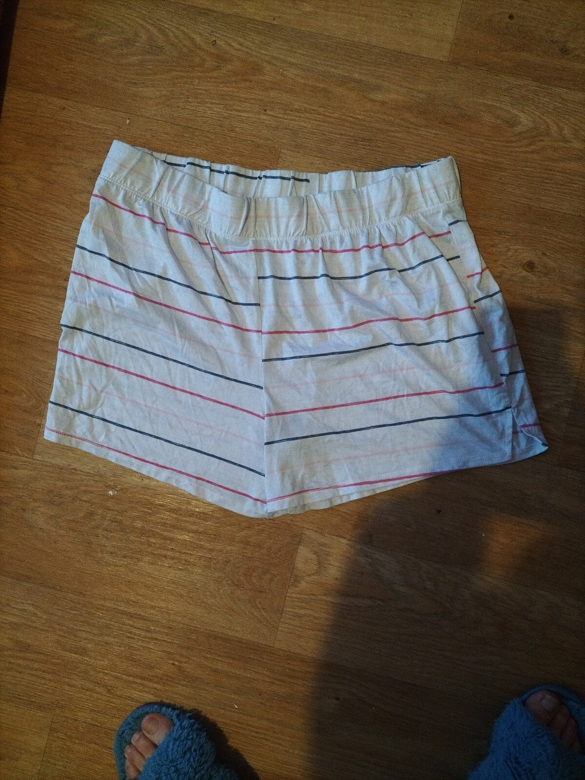 Ladies Extra Large Striped Elasticated Shorts