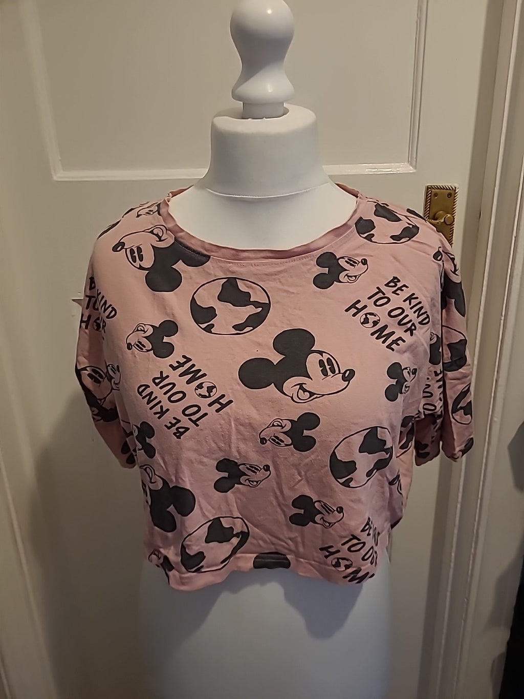 Ladies Disney Size 6-8 Pink Micky Mouse Print Tshirt