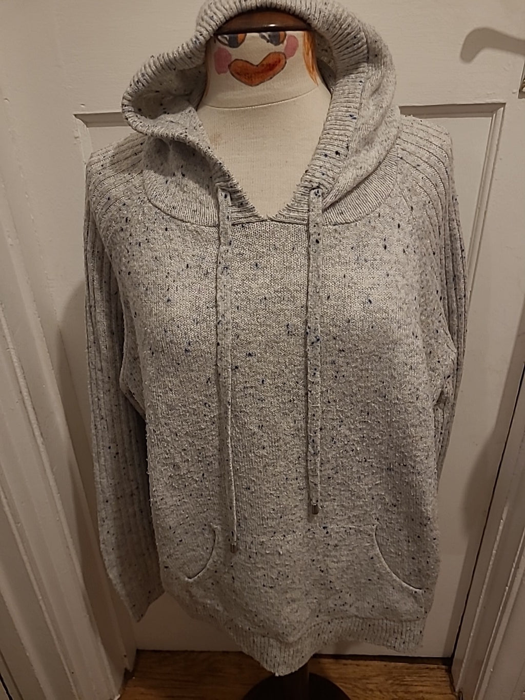 Mens Marks And Spencer Size Large Grey Fleck Long Sleeved Pullover Jumper