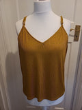 Ladies Marks And Spencer Size 22 Gold Shimmery Sleeveless Top