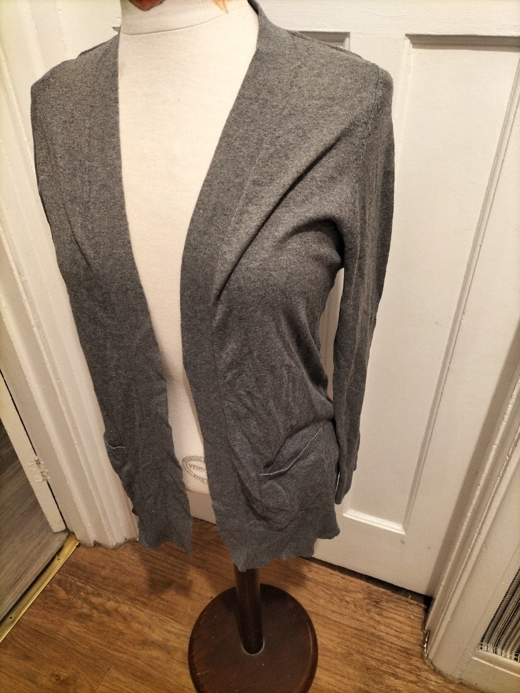 Ladies F&F Size 8 Grey Long Sleeved Cardigan